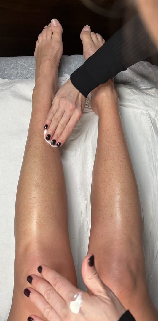 jambes après